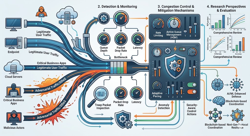 Congestion Control in Network Security: A Comprehensive Review and Research Perspectives